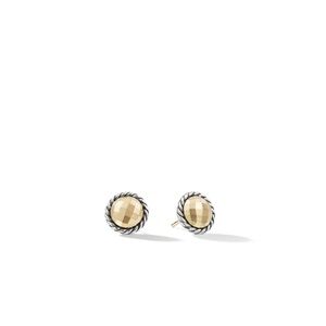 PETITE CHATELAINE STUD EARRINGS IN STERLING SILVER WITH 18K YELLOW GOLD DOMES